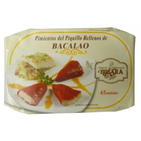 ROSARA Pimientos del piquillo rellenos de bacalao lata 250 grs